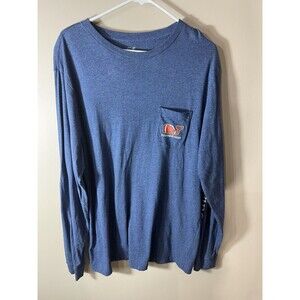 Vineyard Vines Football Pocket Graphic T-shirt Men Large Blue Long Sleeve